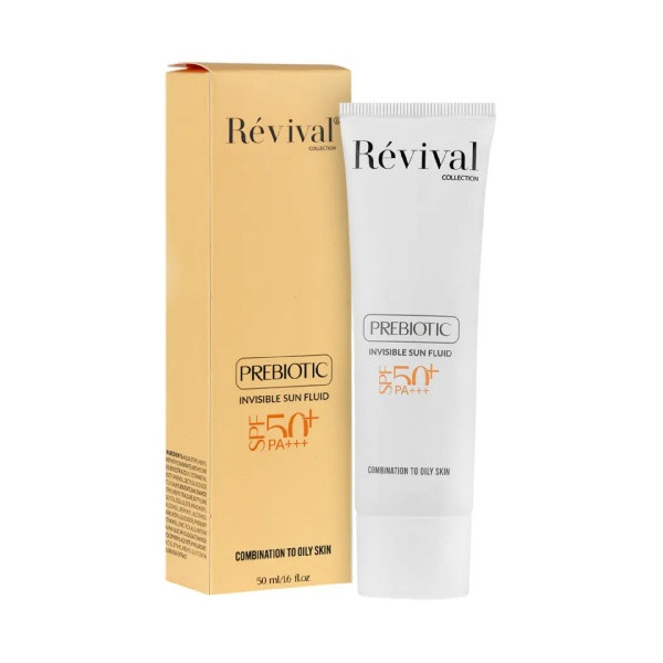 کرم ضد آفتاب بیرنگ کلکسیون رویوال، spf 50، مدل prebiotic، مناسب پوستهای چرب و مختلط با حجم 50 میلیلیتر، محافظتکننده در برابر اشعههای UVA و PA ،UVB+++، ضد جوش و آکنه، دارای فرمولاسیون آنتی اکسیدان، نیاسینامید و ویتامین E، با ماندگاری 5 ساعته