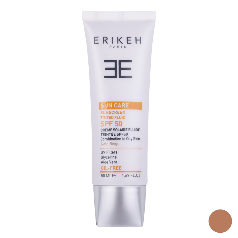 فلوئید ضد آفتاب رنگی اریکه، SPF50، مدل CO_GB، مناسب پوستهای چرب و مختلط با تنالیته متوسط و حجم 50 میلیلیتر، محافظتکننده در برابر اشعههای UVA و UVB، دارای فرمولاسیون فاقد چربی و گلیسیرین، با ماندگاری 2 ساعته فلوئید ضد آفتاب رنگی اریکه، SPF50، مدل CO_GB، مناسب پوستهای چرب و مختلط با تنالیته متوسط و حجم 50 میلیلیتر، محافظتکننده در برابر اشعههای UVA و UVB، دارای فرمولاسیون فاقد چربی و گلیسیرین، با ماندگاری 2 ساعته