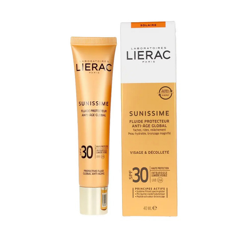 کرم ضد آفتاب بی رنگ لیراک SPF30 مدل ضد چروک مناسب انوع پوست حجم 40 میلی لیتر