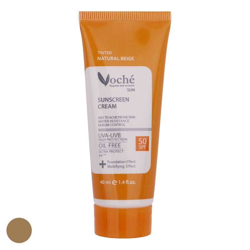 کرم ضد آفتاب رنگی وچه SPF 50 مدل 002 مناسب انواع پوست حجم 40 میلیلیتر