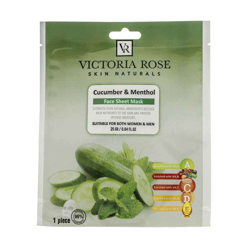 ماسک صورت ویکتوریا رز مدل Cucumber Menthol حجم 25 میلی لیتر