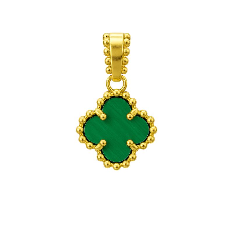 آویز طلا 18 عیار زنانه دیانا مدل ونکلیف سبز