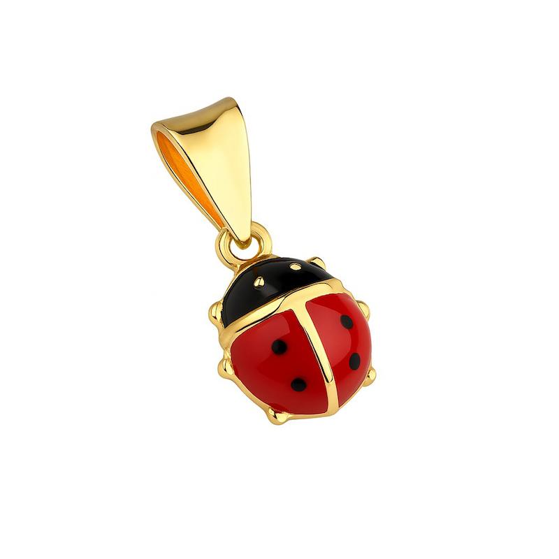 آویز گردنبند طلا 18 عیار دخترانه دیانا مدل کفشدوزک