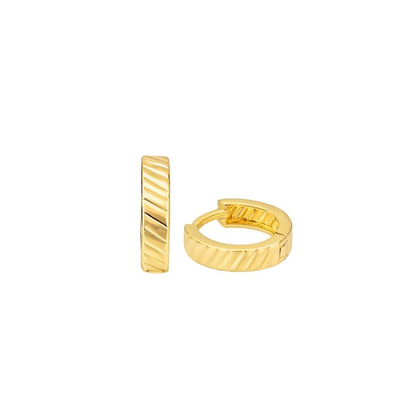 گوشواره حلقه ای طلا 18 عیار دیانا مدل تراش کد 28