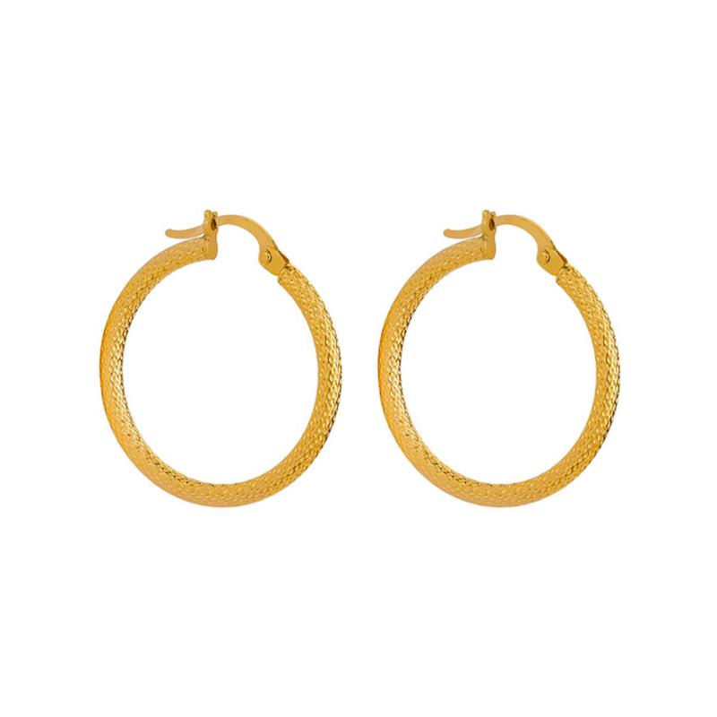 گوشواره حلقه ای طلا 18 عیار دیانا مدل بلوطی