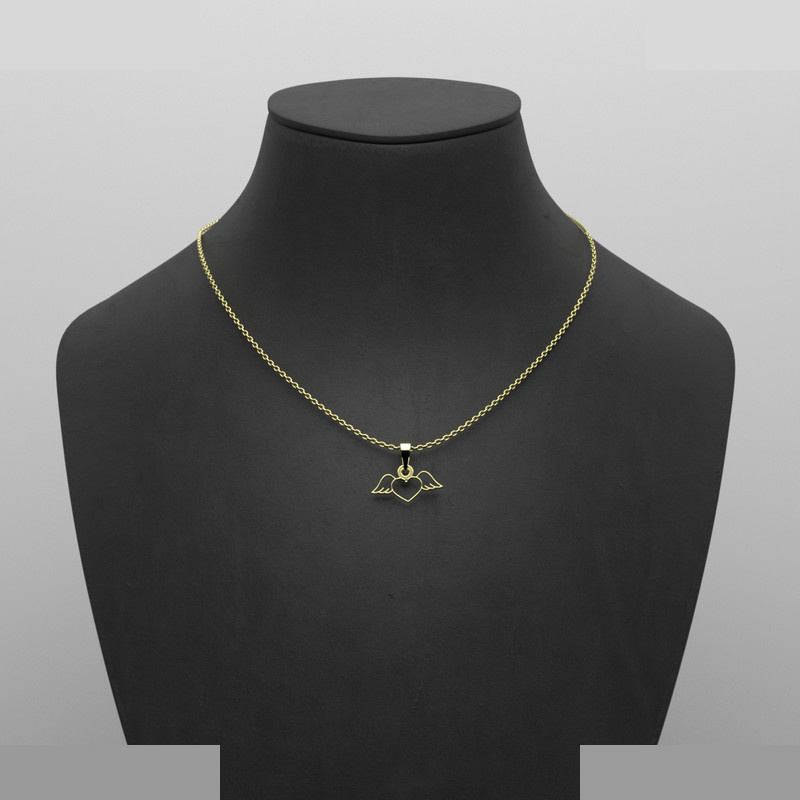 گردنبند طلا 18 عیار زنانه مدوپد مدل قلب بالدار