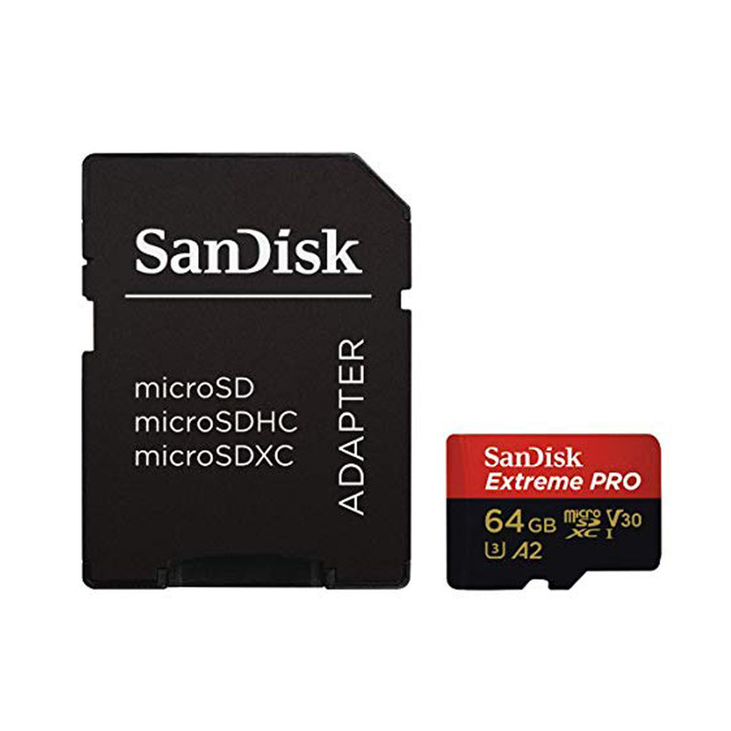 کارت حافظه microSDXC سن دیسک مدل Extreme PRO کلاس A2 استاندارد UHS-I U3 سرعت 170MBs ظرفیت 64 گیگابایت به همراه آداپتور SD کارت حافظه microSDXC سن دیسک مدل Extreme PRO کلاس A2 استاندارد UHS-I U3 سرعت 170MBs ظرفیت 64 گیگابایت به همراه آداپتور SD
