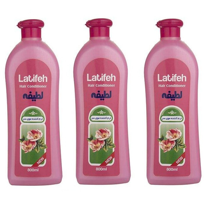 نرم کننده مو لطیفه مدل Flower حجم 800 میلی لیتر مجموعه 3 عددی