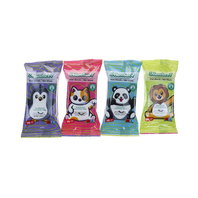 دستمال مرطوب مدل number1 بسته 4 عددی