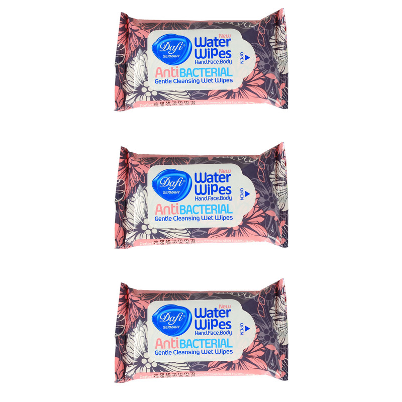 دستمال مرطوب دافی مدل Anti bacterial GN مجموعه 3 عددی