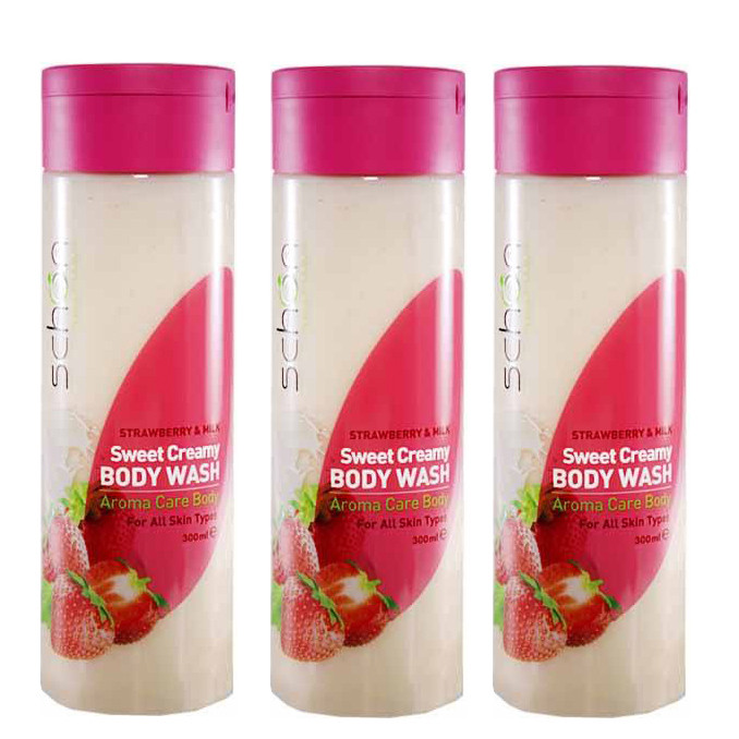شامپو بدن شون مدل Strawberry And Milk حجم 300 میلی لیتر 3 عددی شامپو بدن شون مدل Strawberry And Milk حجم 300 میلی لیتر 3 عددی