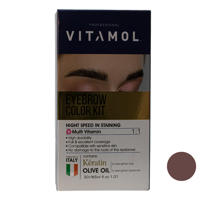 کیت رنگ ابرو ویتامول شماره k3 حجم 30 میلی لیتر رنگ قهوه ای کیت رنگ ابرو ویتامول شماره k3 حجم 30 میلی لیتر رنگ قهوه ای