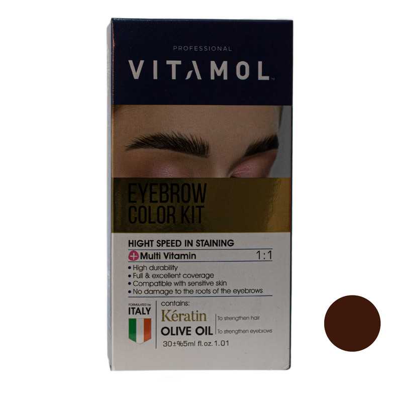کیت رنگ ابرو ویتامول شماره B حجم 30 میلی لیتر رنگ قهوه ای روشن کیت رنگ ابرو ویتامول شماره B حجم 30 میلی لیتر رنگ قهوه ای روشن