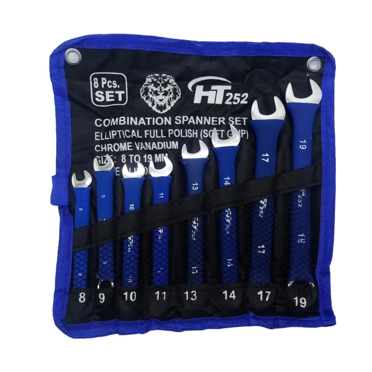 آچار یک سر تخت یک سر رینگی اچ تی مدل HT252 مجموعه 8 عددی-small-image