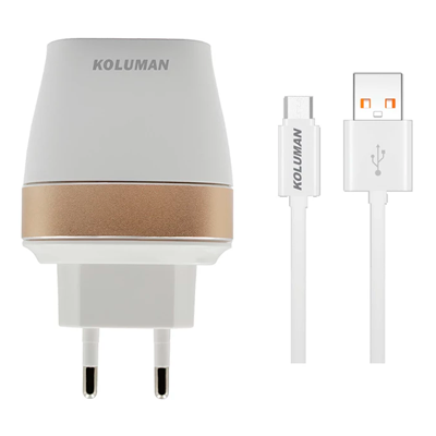 شارژر دیواری کلومن مدل KC-H300 به همراه کابل microUSB شارژر دیواری کلومن مدل KC-H300 به همراه کابل microUSB-small-image