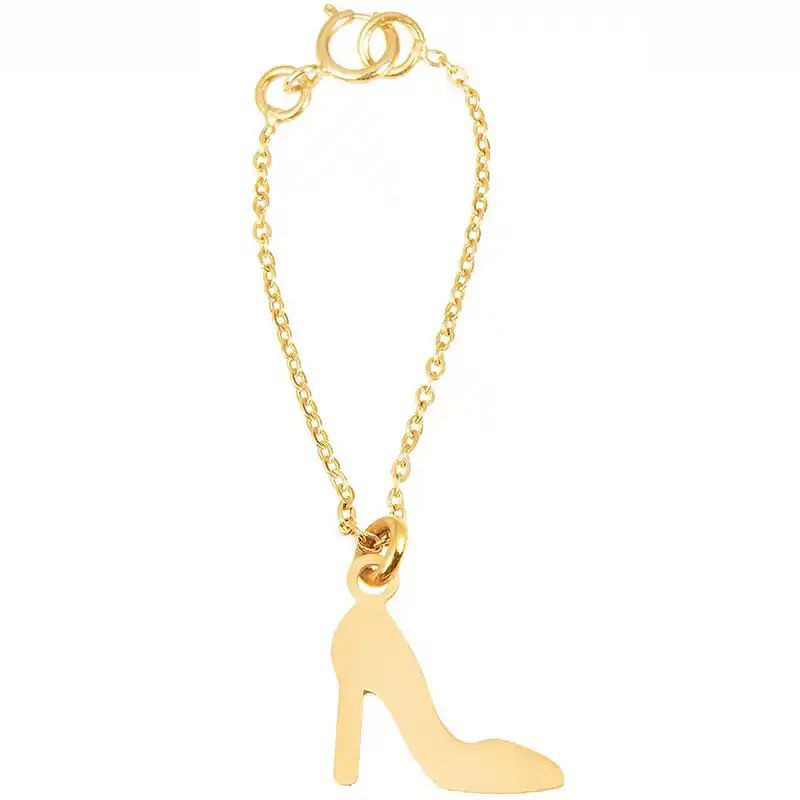 آویز ساعت طلا 18 عیار زنانه گالری قو طلایی مدل کفش پاشنه بلند