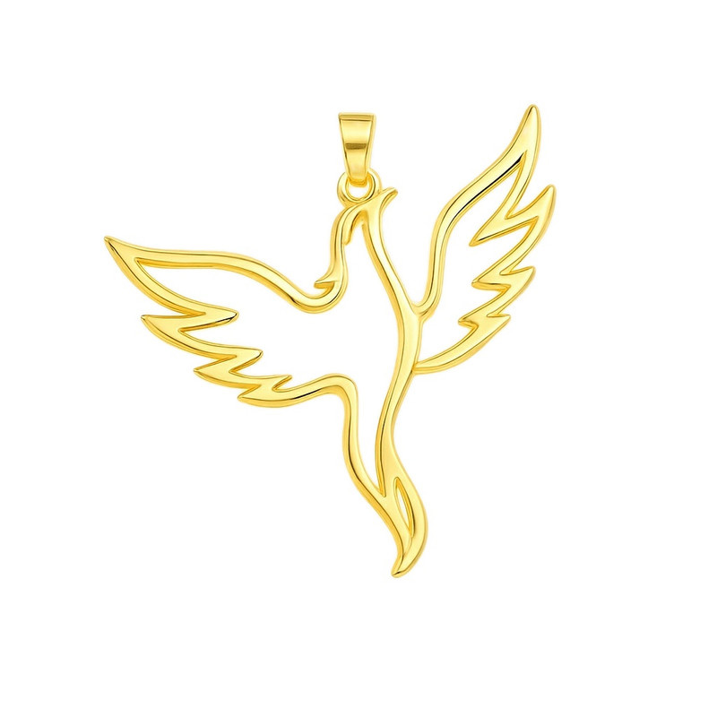 آویز گردنبند طلا 18 عیار زنانه گالری قو طلایی طرح ققنوس