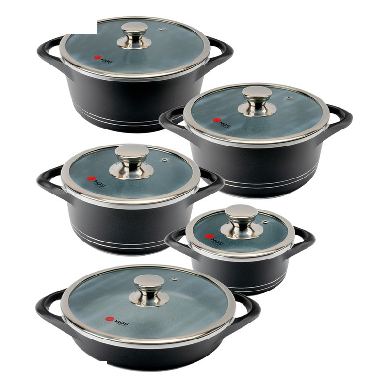 سرویس قابلمه و تابه استیل 10 پارچه ام جی اس مدل ایتالیا B کد IB1019 سرویس قابلمه و تابه استیل 10 پارچه ام جی اس مدل ایتالیا B کد IB1019