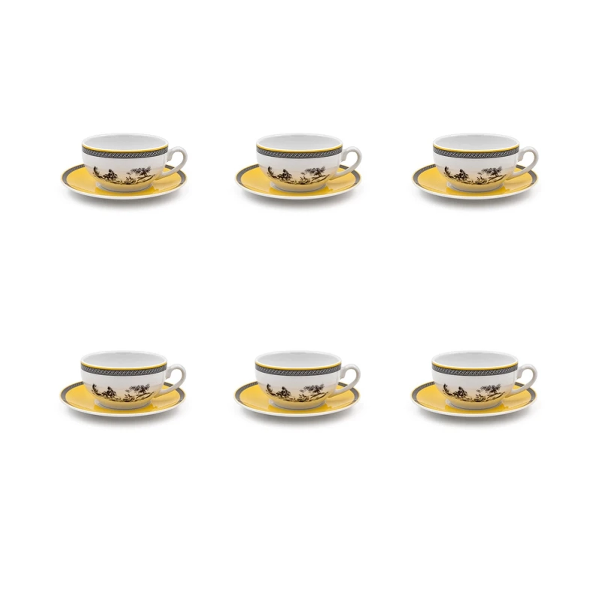 تخفیف سرویس چای خوری 12 پارچه 6 نفره چینی زرین ایران مدل کاپوچینو ایتالیا اف 10 ویلیج درجه 3