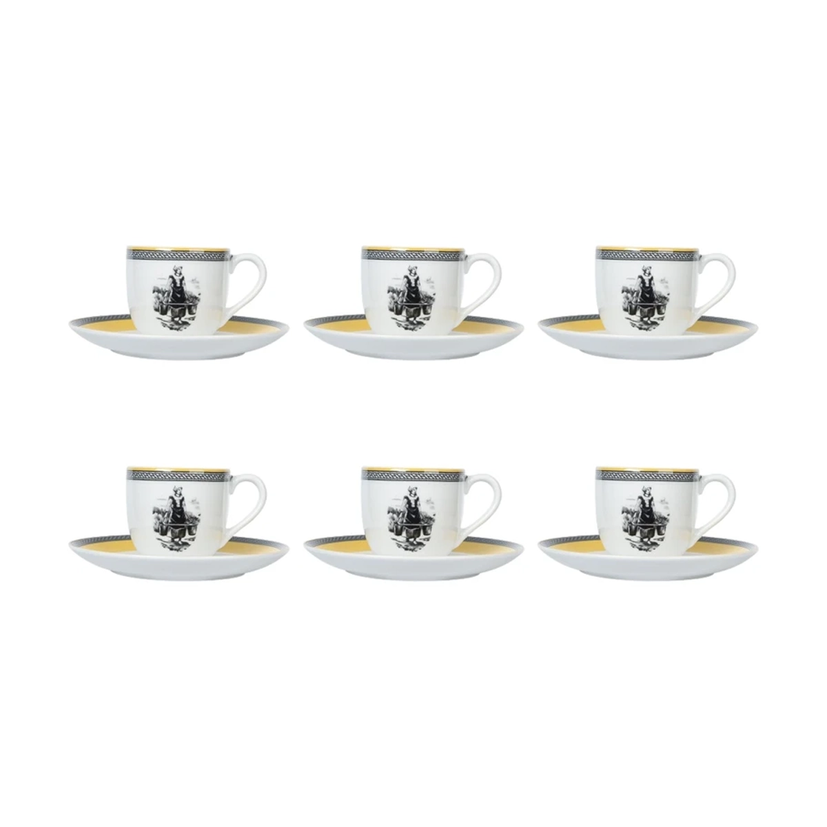 تخفیف ست فنجان و نعلبکی 12 پارچه 6 نفره چینی زرین ایران مدل قهوه ایتالیا 6 ویلیج درجه عالی