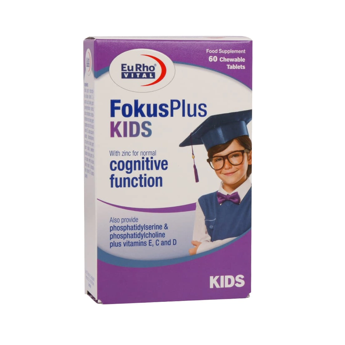 تخفیف قرص جویدنی فوکوس پلاس کیدز یوروویتال بسته 60 عددی