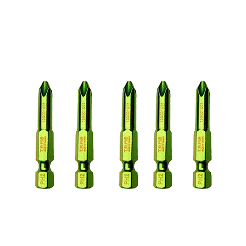 سری پیچ گوشتی چهارسو تام مدل بیت خور کد AJ-PH2*50MM مجموعه 5 عددی