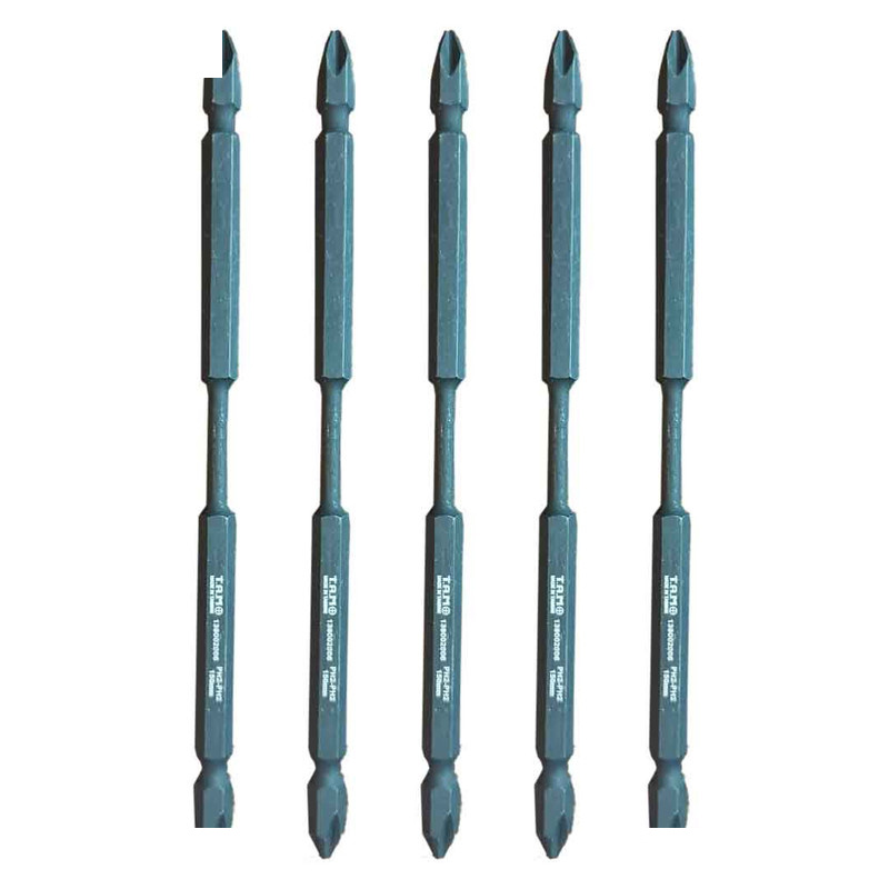 سری پیچ گوشتی دو سر چهار سو تام مدل AJ-PH2*PH2*150MM سایز 15سانتی متر مجموعه 5 عددی