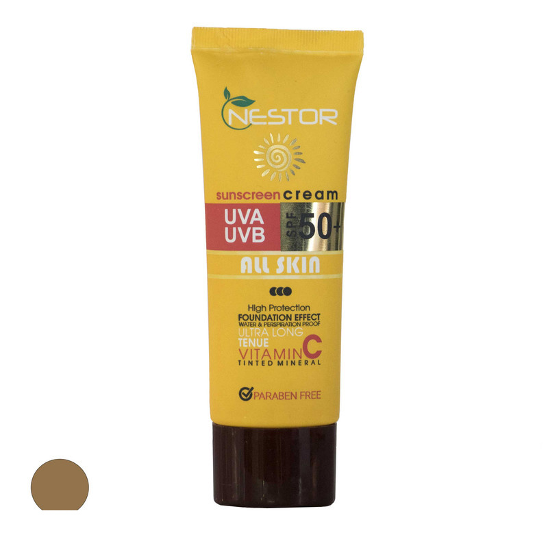 کرم ضد آفتاب رنگی نستور SPF50 مدل ویتامین C حجم 100 میلی لیتر کرم ضد آفتاب رنگی نستور SPF50 مدل ویتامین C حجم 100 میلی لیتر