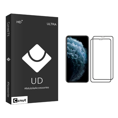 گلس گوشی اپل iPhone 11 Pro کوکونات مدل UD Black بسته دو عددی