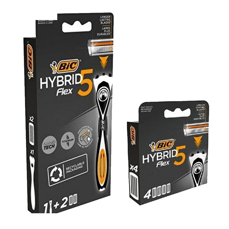 خود تراش بیک مدل HYBRID 5 FLEX به همراه تیغ یدک بسته 6 عددی خود تراش بیک مدل HYBRID 5 FLEX به همراه تیغ یدک بسته 6 عددی