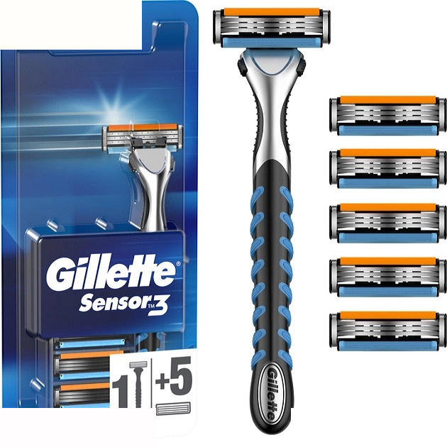 خود تراش ژیلت مدل SENSOR3 به همراه تیغ یدک بسته 6 عددی خود تراش ژیلت مدل SENSOR3 به همراه تیغ یدک بسته 6 عددی