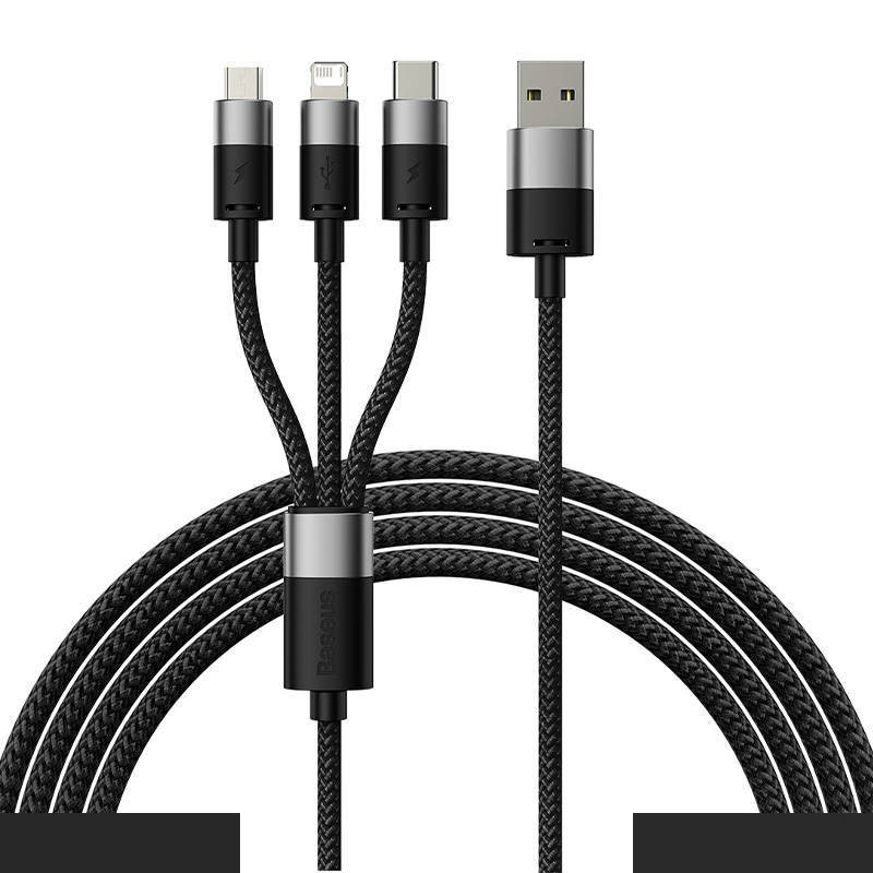 کابل تبدیل USB به لایتنینگ/USB-C/microUSB باسئوس مدل Star Speed طول 1.2 متر