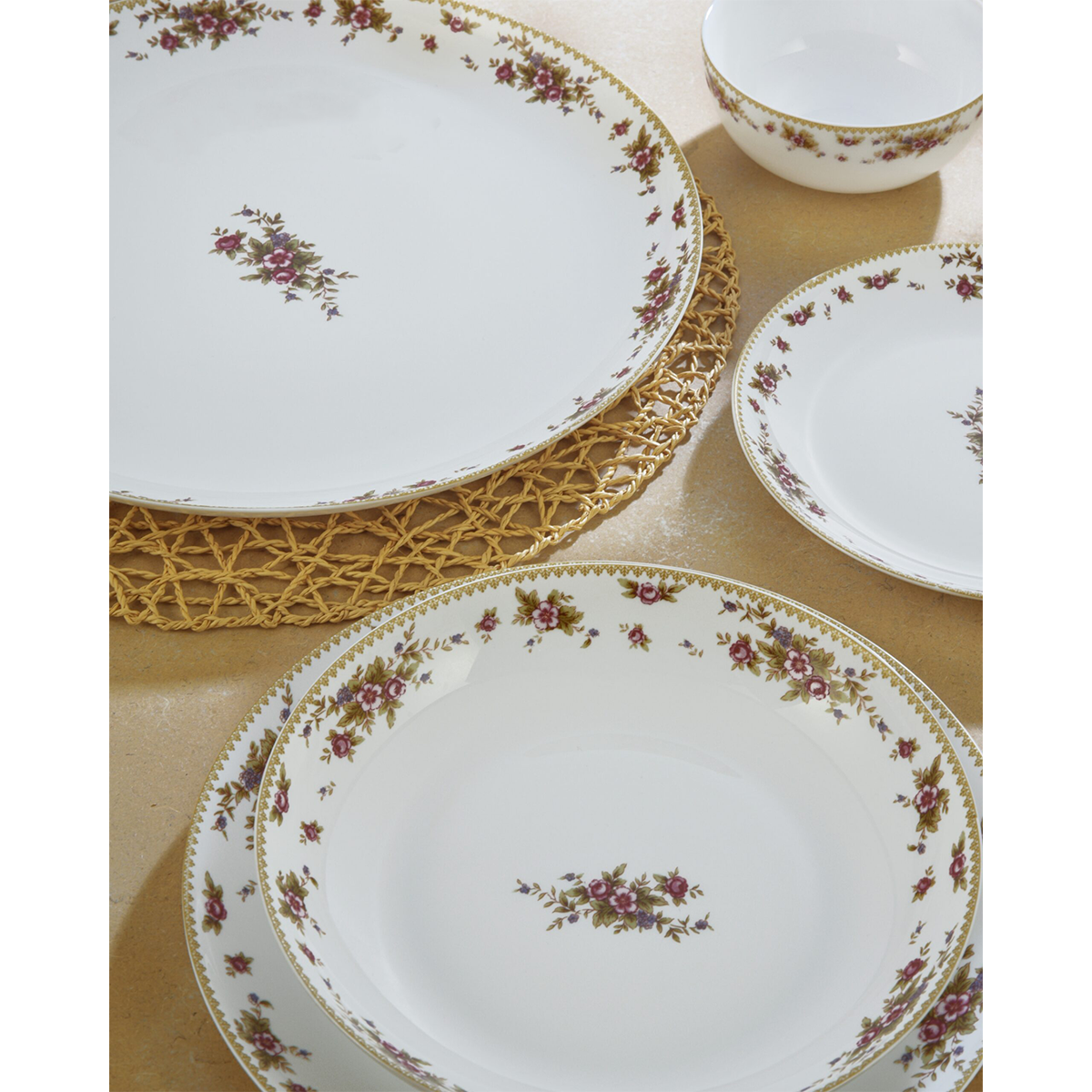 سرویس غذاخوری آرکوپال ۶ نفره ۲۶ پارچه گلدن اپال قالب دیوالی (Diwali) طرح رز سرویس غذاخوری آرکوپال ۶ نفره ۲۶ پارچه گلدن اپال قالب دیوالی (Diwali) طرح رز-small-image