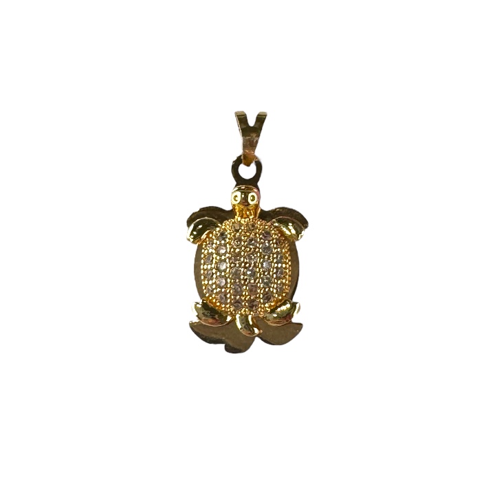 پلاک گردنبند طلا 18 عیار زنانه طرح لاک پشت مدل PSG19