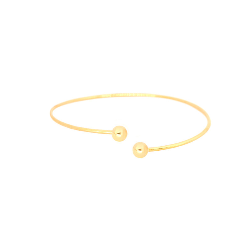 بنگل طلا 18 عیار زنانه ماوی گالری مدل دو سر گوی 1