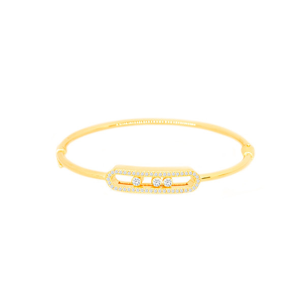 النگو طلا 18 عیار زنانه ماوی گالری مدل مسیکا نگین دار 3