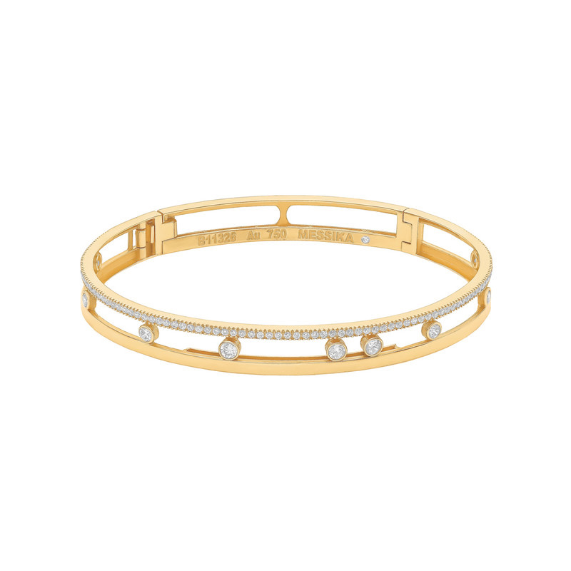 بنگل طلا 18 عیار زنانه ماوی گالری مدل مسیکا نگین دار