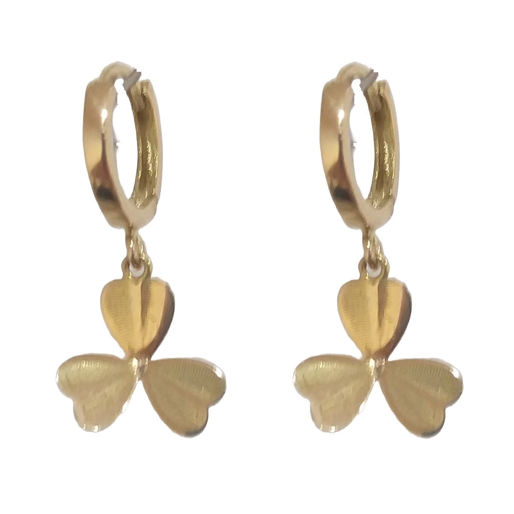 گوشواره طلا 18 عیار زنانه طرح برگ 3 بعدی کد 400