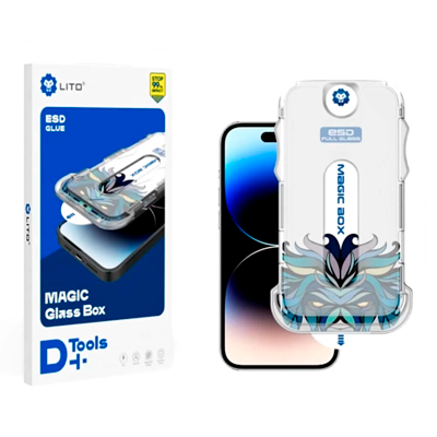 گلس گوشی اپل iPhone 16 Pro لیتوو مدل D+ Tools Magic Glass Box به همراه کیت نصب