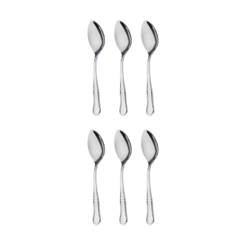قاشق چای خوری صنايع استيل ايران مدل والنتینا بسته 6 عددی
