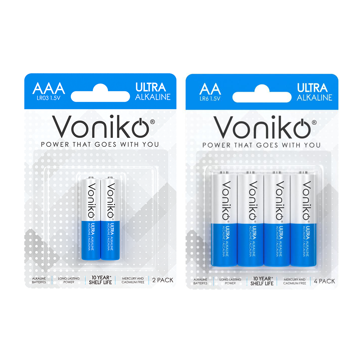 باتری نیم قلمی ونیکو مدل LR03 بسته 2 عددی به همراه باتری قلمی ونیکو مدل LR6 بسته 4 عددی