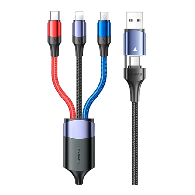 کابل تایپ سی - لایتنینگ - میکرو یو اس بی یوسمز مدل US-SJ549 طول 1.2 متر