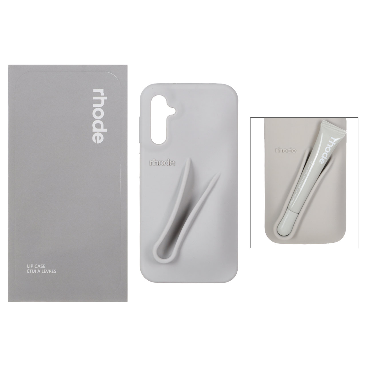 کاور گوشی سیلیکونی پاک کنی سامسونگ Galaxy A14 مدل Lip Case rhode به همراه لیپ گلاس رود-small-image