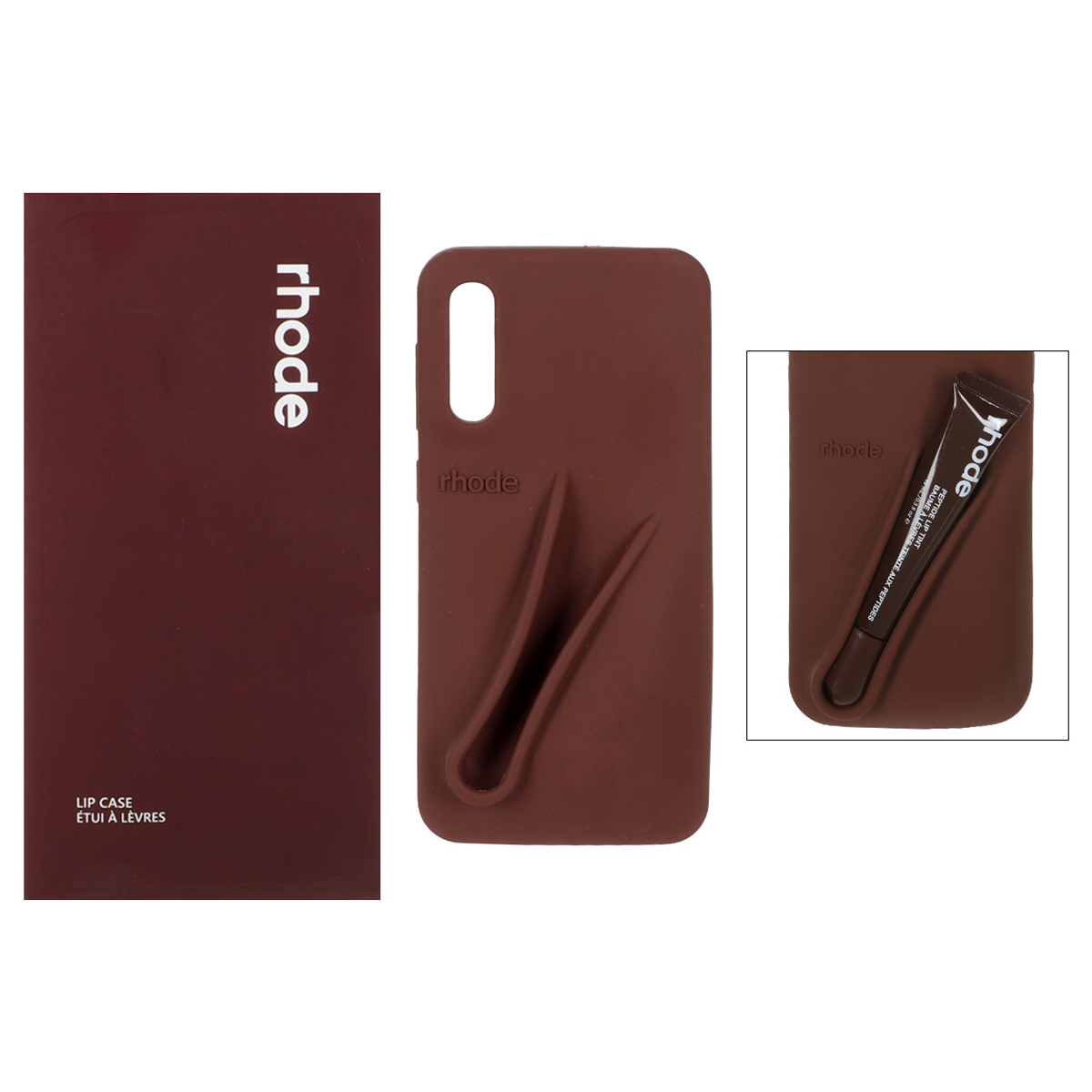 کاور گوشی سیلیکونی پاک کنی سامسونگ Galaxy A50s مدل Lip Case rhode به همراه لیپ گلاس رود