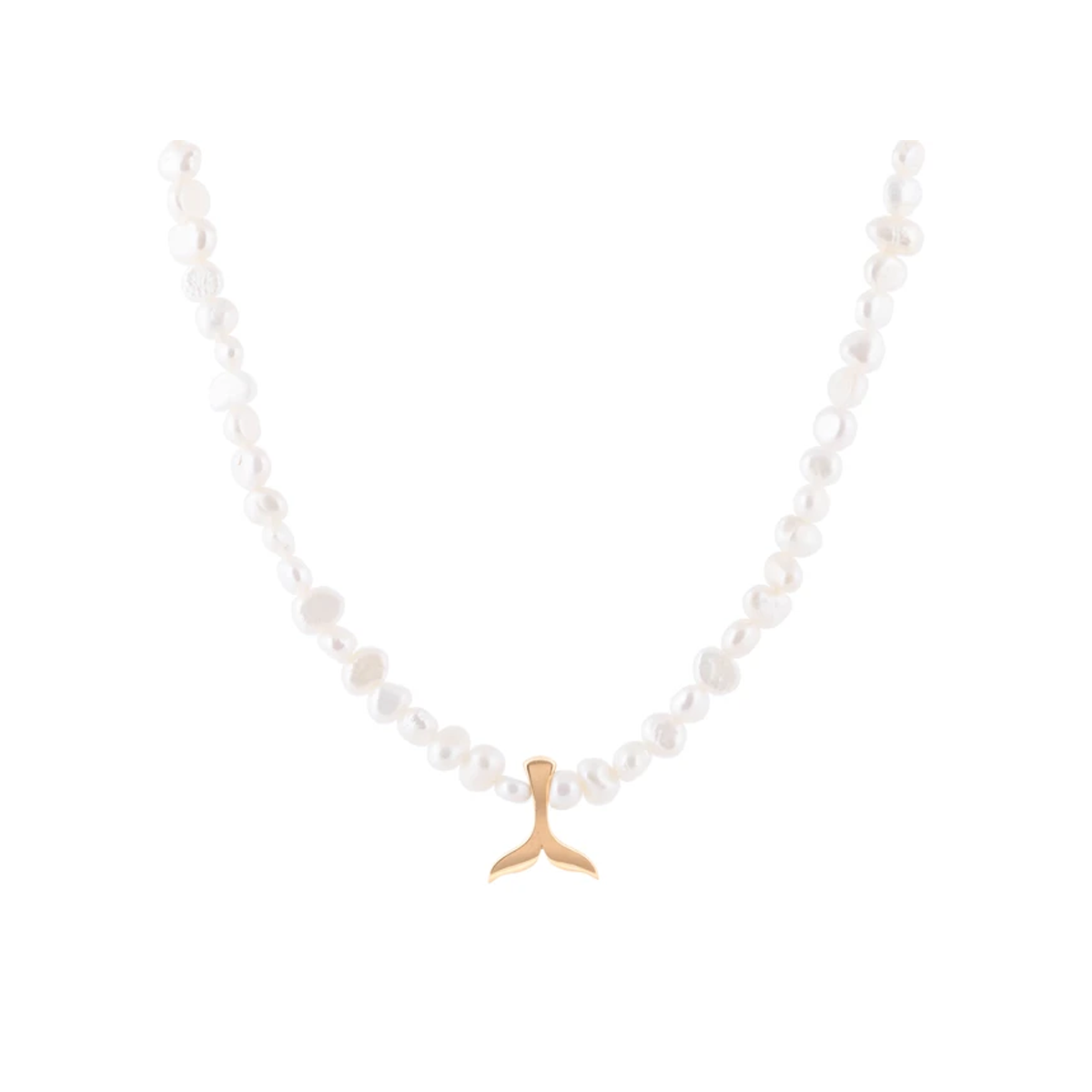 گردنبند طلا 18 عیار زنانه سور گالری مدل مروارید و دم وال-small-image