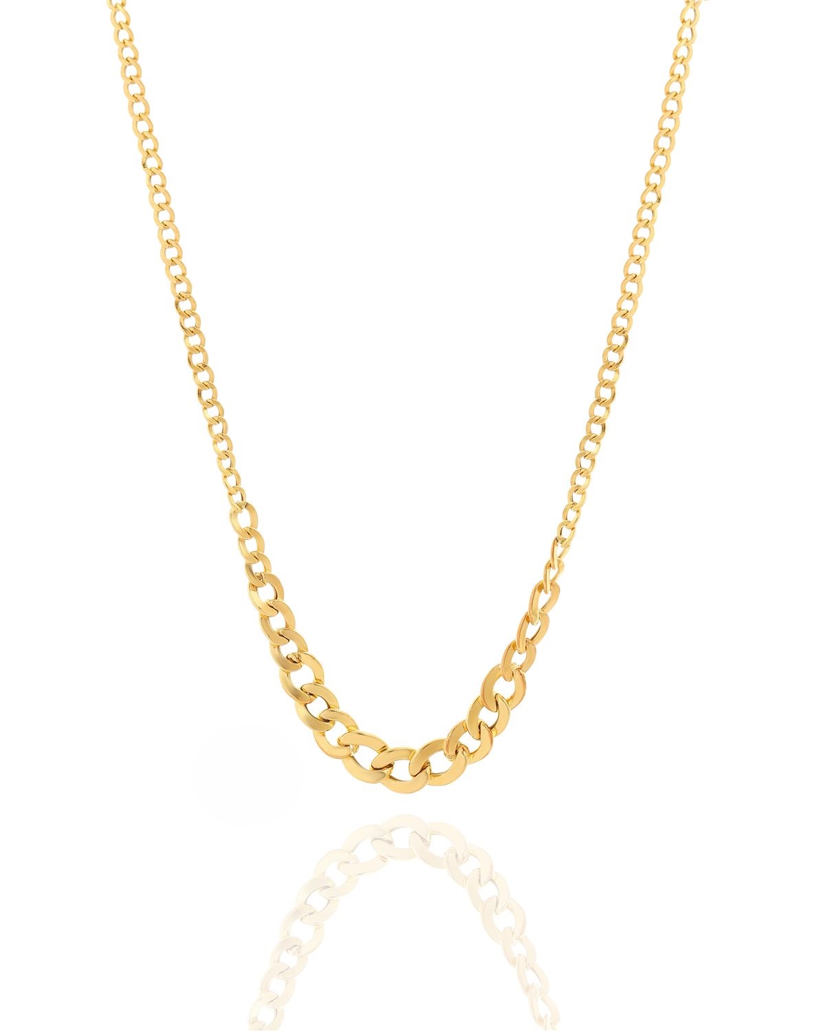 زنجیر طلا  18عیار اپال گلد مدل کارتیر کونیک