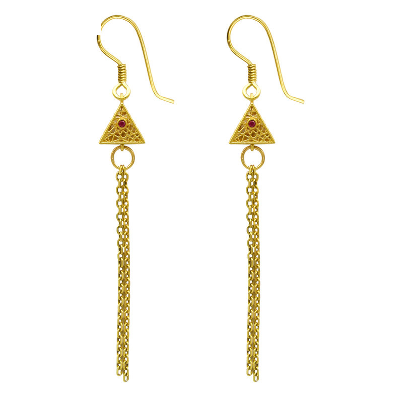 گوشواره طلا 18 عیار زنانه مانچو مدل efgs032