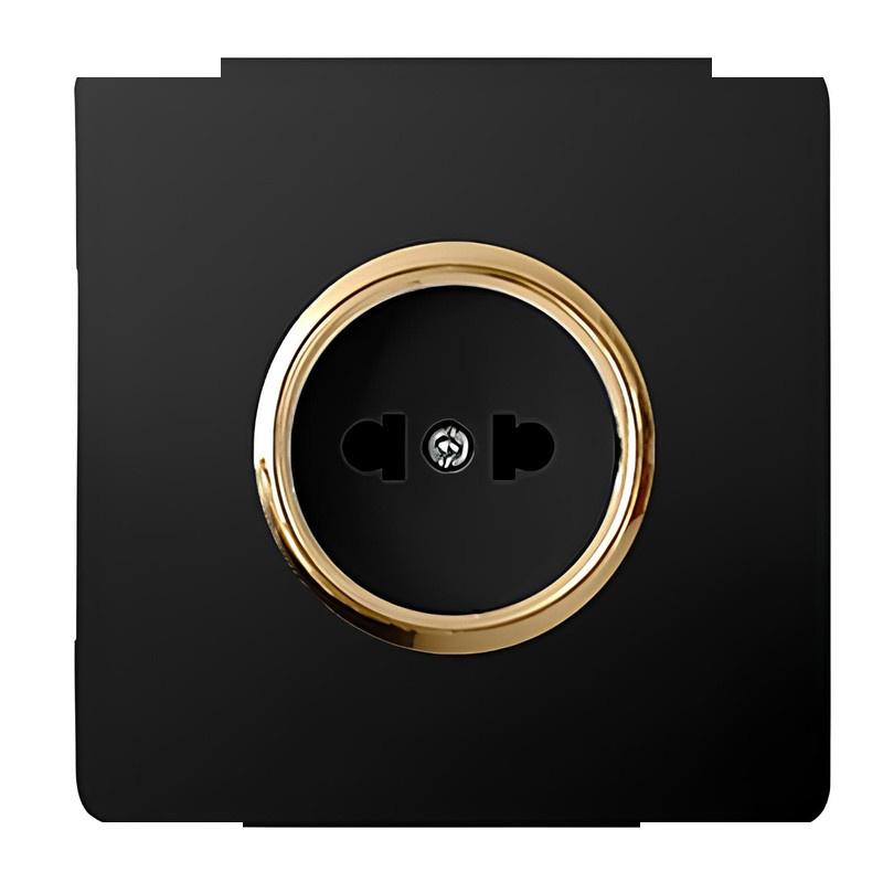 پریز صنایع آسیا الکتریک مدل کریستال BLK-GLD