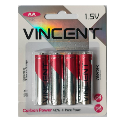 باتری قلمی وینسنت مدل کربن پاور بسته 2 عددی