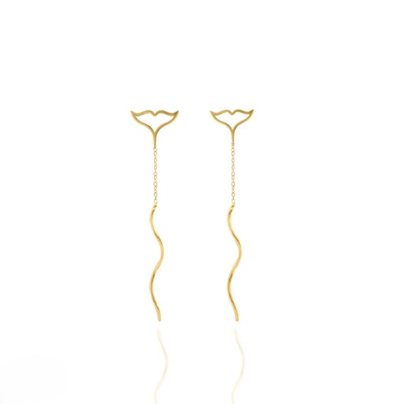 گوشواره طلا 18عیار اپال گلد مدل پیچی دم وال